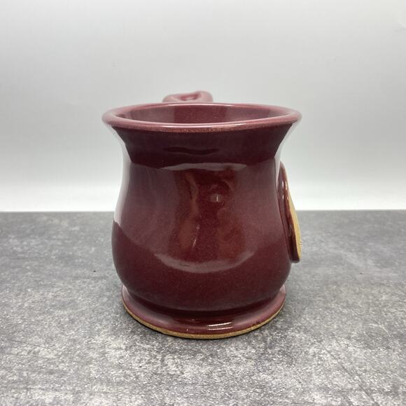 Colorado Hummingbird Graphic Burgundy Glaze 12oz Stoneware Coffee Mug Signed JC - Picture 9 of 9